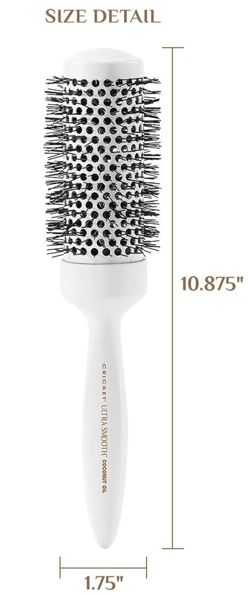 Cricket ULTRA SMOOTH Coconut 1.75” Thermal Ceramic Barrel Hair Brush Anti-Static