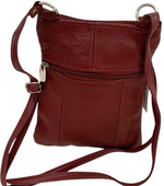 New Dark Red Small Leathers Crossbody Messenger Purse Bag  Adjustable Strap