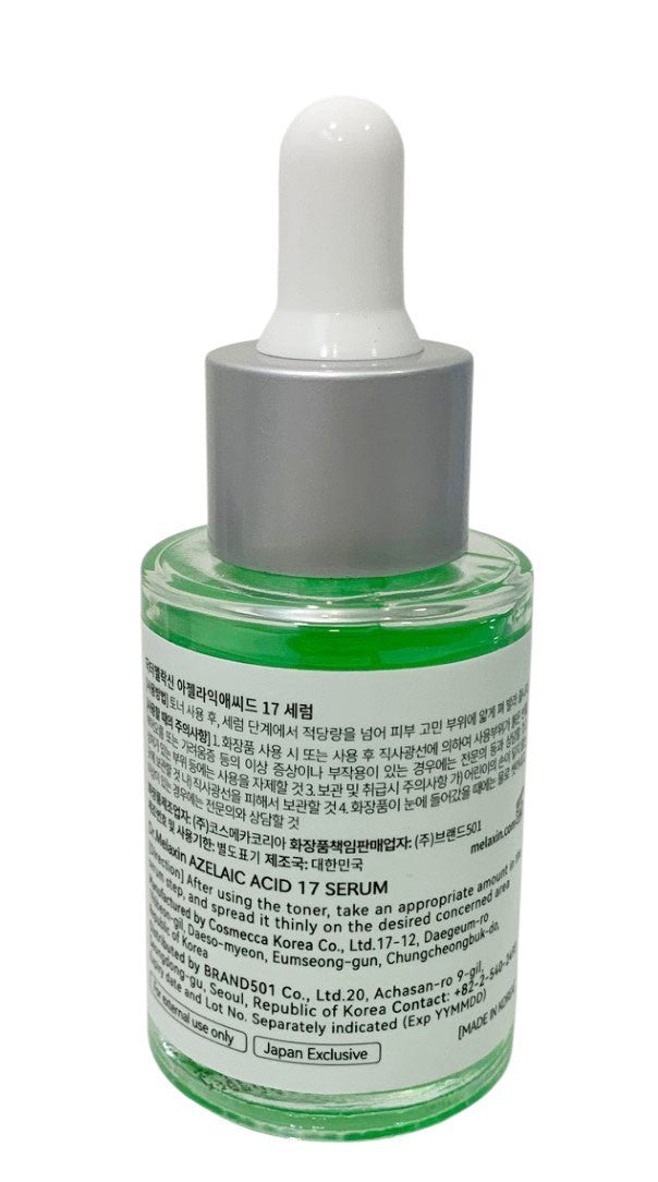 DR.MELAXIN AZELAIC ACID 17% SERUM ZINK PCA+3D Hyal TECA for Oily, Acne Skin 30ml