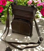 New Dark Brown Small Leathers Crossbody Messenger Purse Bag  Adjustable Strap
