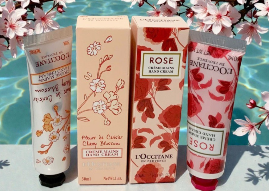 L’Occitane En Provence Cherry Blossom and Rose Hand Cream 1oz/30ml Set of 2