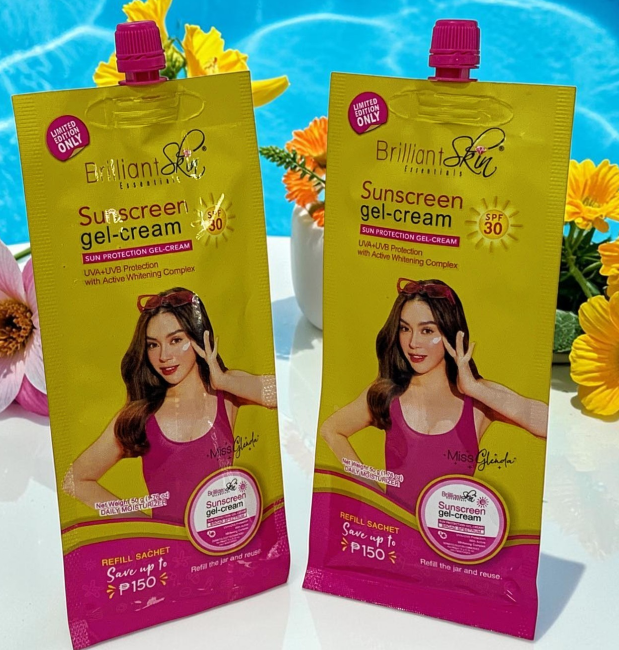 Brilliant Skin Essentials Sunscreen Gel-Cream SPF30 Sachet SET OF 2 (50g each)