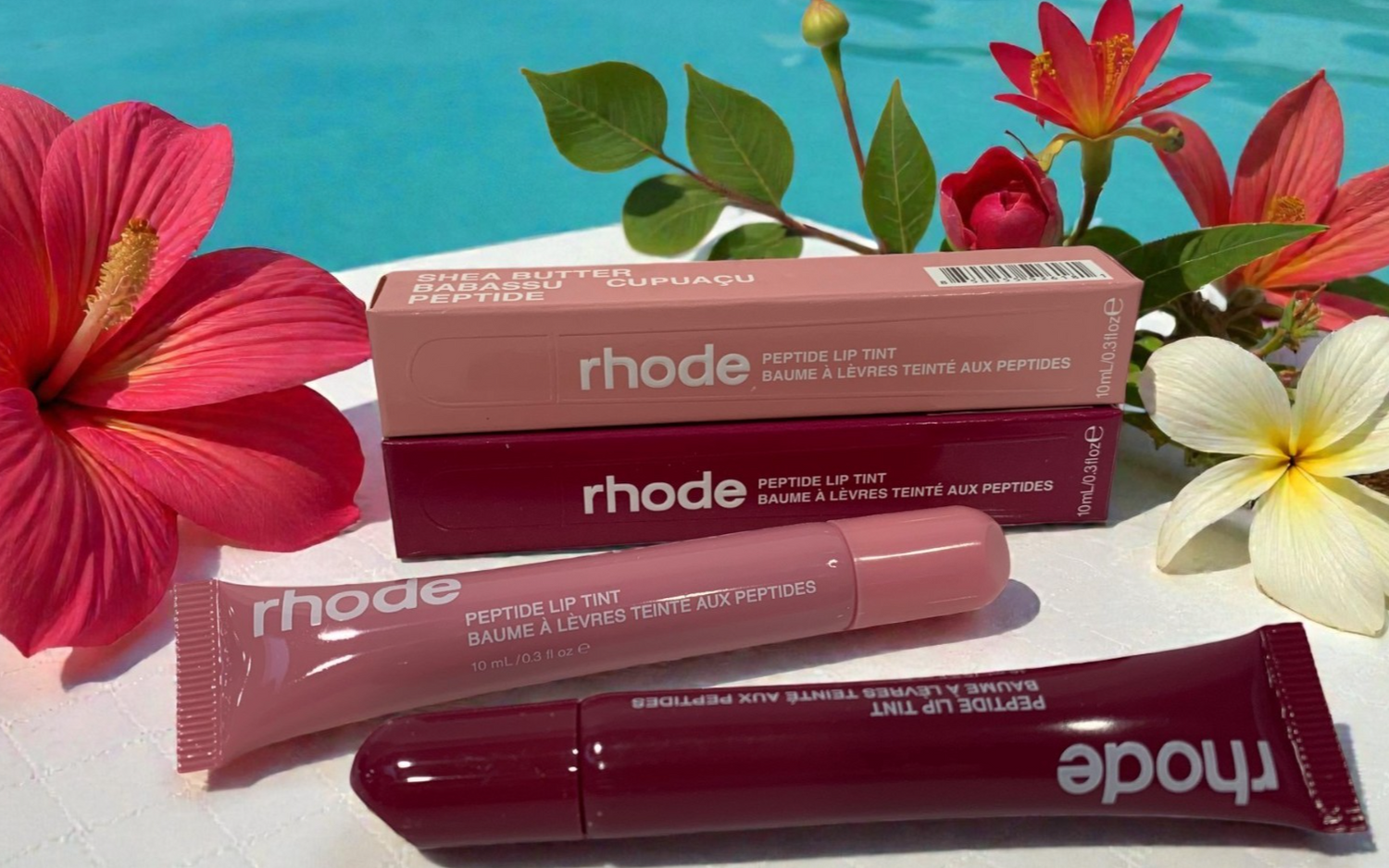 Rhode Peptide Lip Tint 10ml Shea Butter Sheer SET of 2: RIBBON & RASPBERRY JELLY