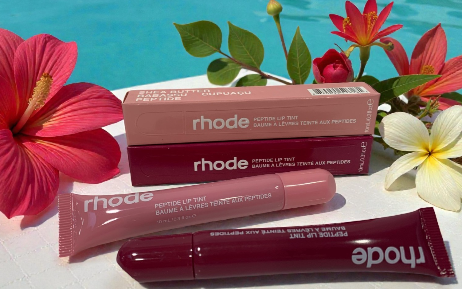 Rhode Peptide Lip Tint 10ml Shea Butter Sheer SET of 2: RIBBON & RASPBERRY JELLY