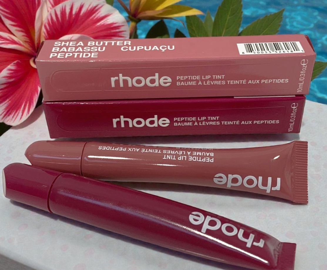 Rhode Peptide Lip Tint 10ml Shea Butter Sheer SET of 2 SALTY TAN & RASPBERRY JEL