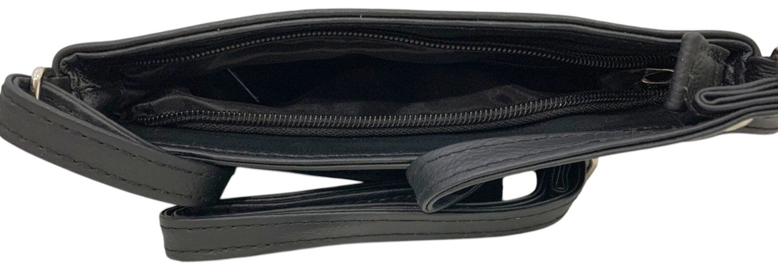 Black Cowhide Leather Small Handbag Crossbody Shoulder Bag  Purse for Women