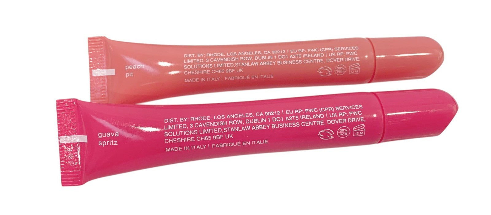 Rhode Peptide Lip Tint 10ml Shea Butter Sheer SET of 2: PEACH PIT & GUAVA SPRITZ