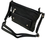 Black Cowhide Leather Small Handbag Crossbody Shoulder Bag  Purse for Women