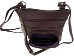 New PURPLE Leathers Crossbody Messenger Purse Bag 5 Pockets, Adjustable Strap