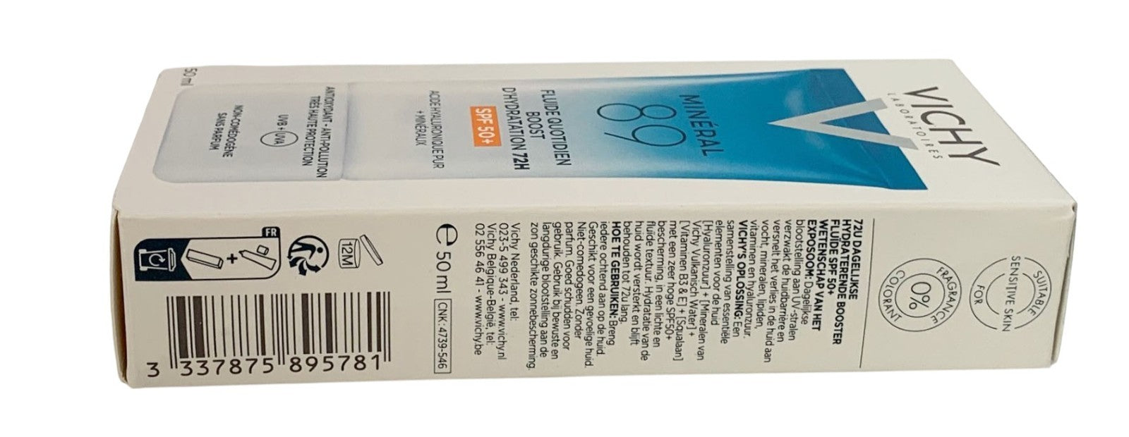 Vichy Mineral 89 72H Moisture Boosting Daily Fluid SPF50+UVB +UVA 50ml Exp 12/28