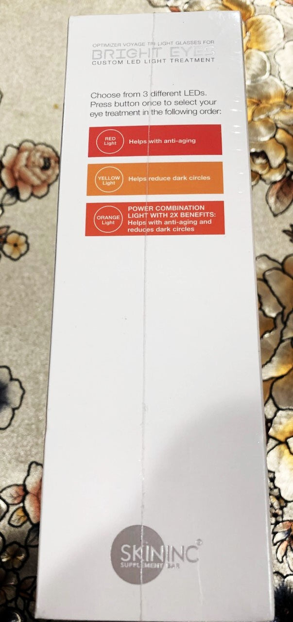 Skin Inc Voyage Tri Light Glasses For Bright Eyes LED Light NEW SEALED BOX