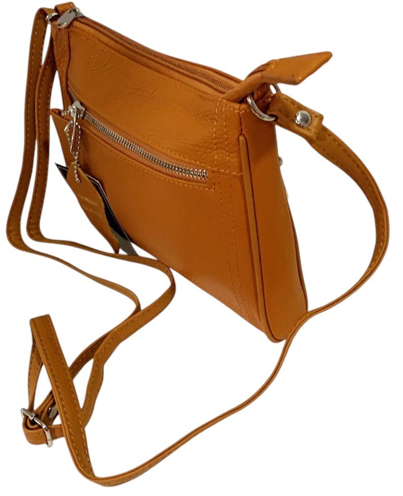 New Orange Cowhide Leather Small Handbag Crossbody Shoulder Bag  Purse for Women