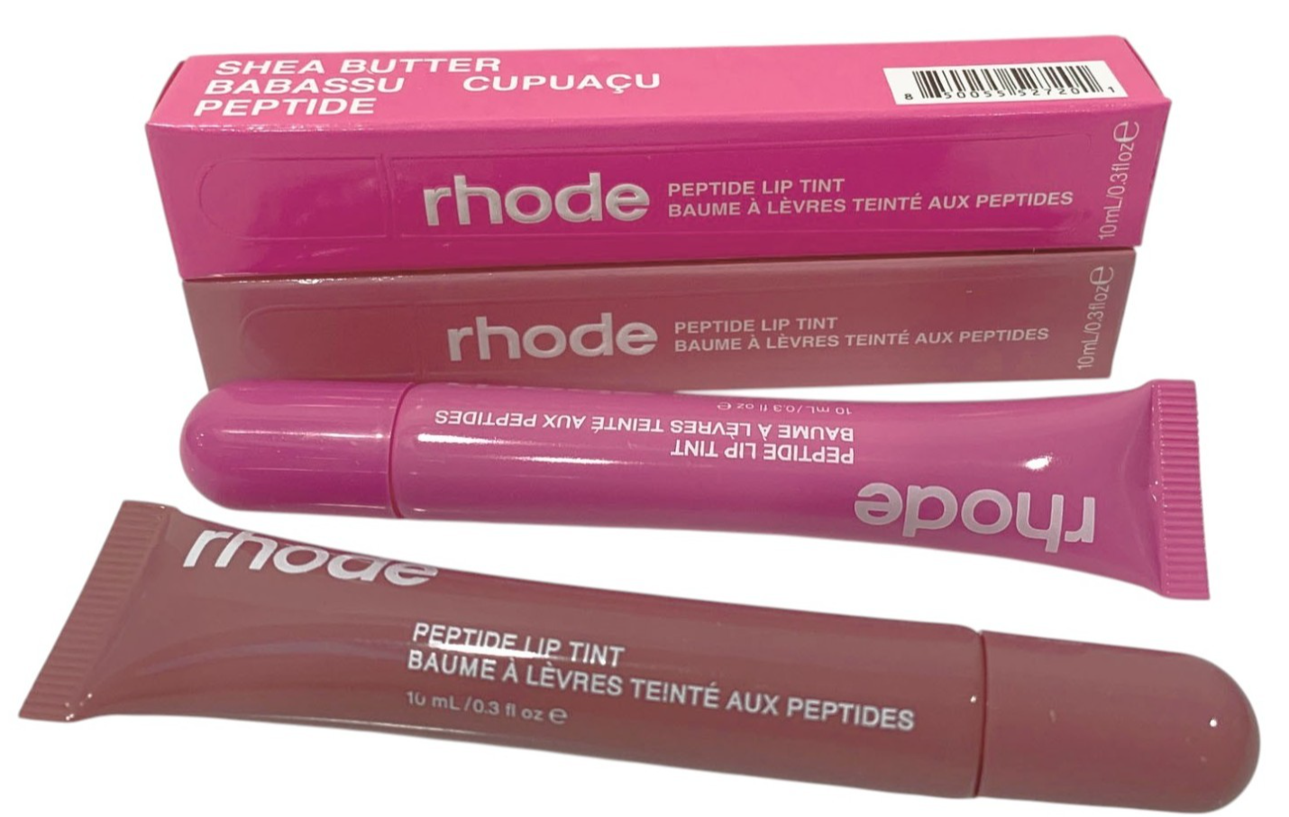 Rhode Peptide Lip Tint 10ml Shea Butter Sheer SET of 2: SALTY TAN & SHORTCAKE