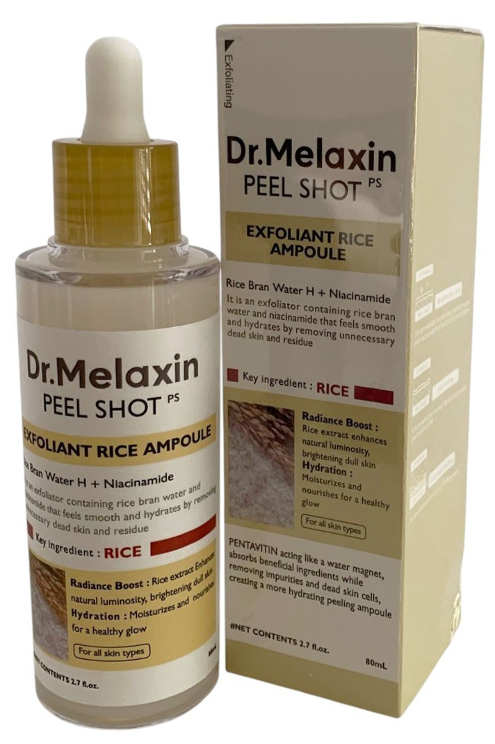Dr. Melaxin Peel Shot Exfoliant Rice Ampoule 2.7oz/80 ml FRESH EXP. DATE: 8/2028