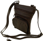 New Dark Brown Small Leathers Crossbody Messenger Purse Bag  Adjustable Strap