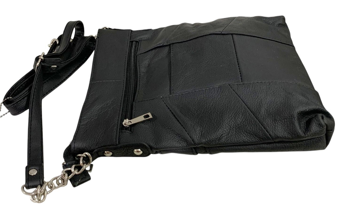 BLACK LARGE SOFT LEATHER MESSENGER SHOULDER BAG CROSS BODY SATCHEL MEN &WOMEN