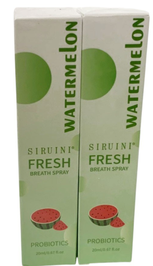 SIRUINI PROBIOTICS FRESH BREATH WATERMELON MOUTH SPRAY ORAL HEALTH FORMULA 2 PCS