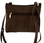 Brown Dark Cowhide Leather Small Handbag Crossbody Shoulder Bag  Purse for Women