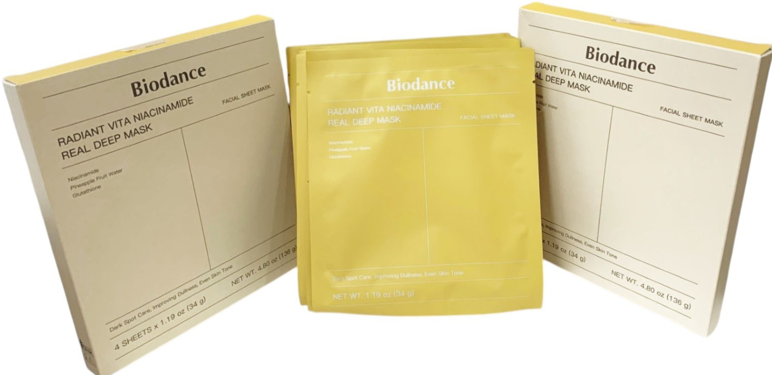 Biodance RADIANT VITA NIACINAMIDE REAL DEEP MASK PACK OF 8 - DARK SPOT CARE