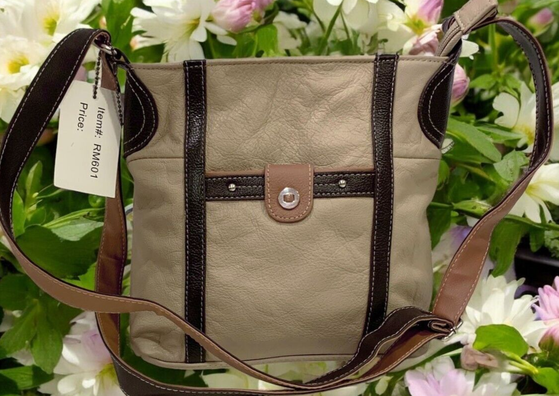 IVORY WOMENS MEDIUM COWHIDE LEATHER CROSS BODY SHOULDER MESSENGER BAG HANDBAG