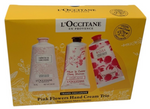 L'OCCITANE EN PROVENCE PINK FLOWERS HAND CREAM  TRIO TRAVEL EXCLUSIVE + GIFT BAG