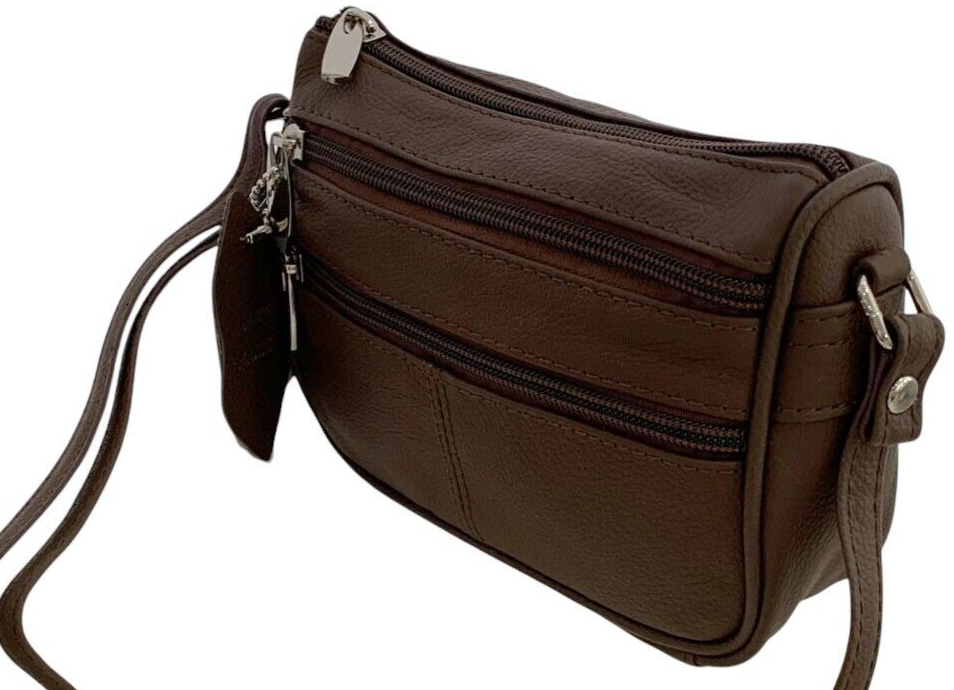 Brown Soft Cowhide Leather Small Handbag Crossbody Shoulder Bag  Purse for Women