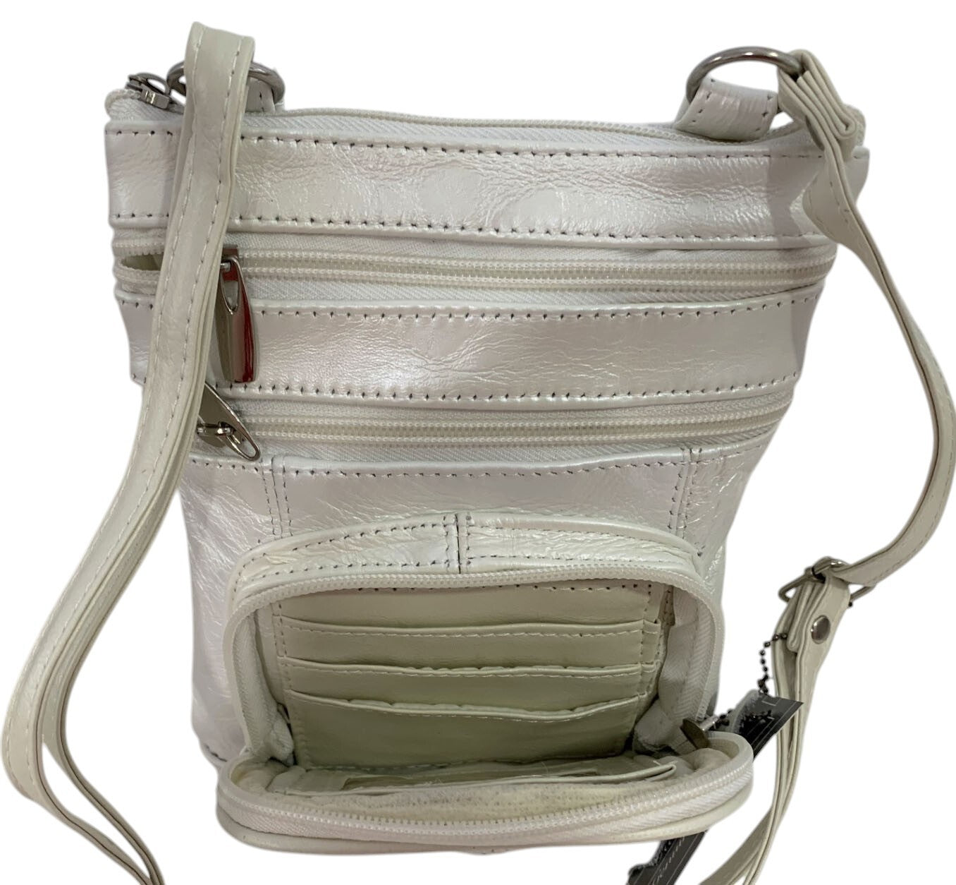 New WHITE Small Leathers Crossbody Messenger Purse Bag  Adjustable Strap