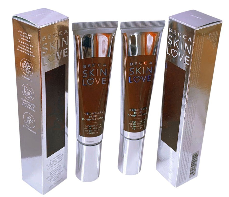 2-Becca Skin Love Weightless Blur Foundation Brightening Complex CHESTNUT 1.23oz