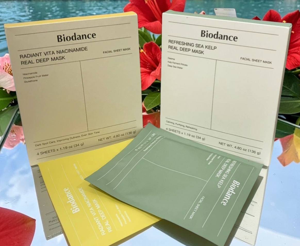 BIODANCE REFRESHING SEA KELP & VITA NIACINAMIDE REAL DEEP MASKS-8 Pack 4 of Each