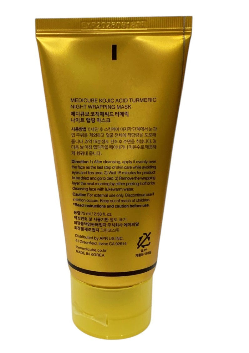 Medicube Kojic Acid Turmeric Night Wrapping Mask 75ml Brightening Care Exp 08/28