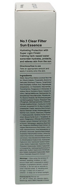 NUMBUZIN No.1 Clear Filter Sun Essence 50ml/1.69oz SPF50+ PA++++ EXP 03/28