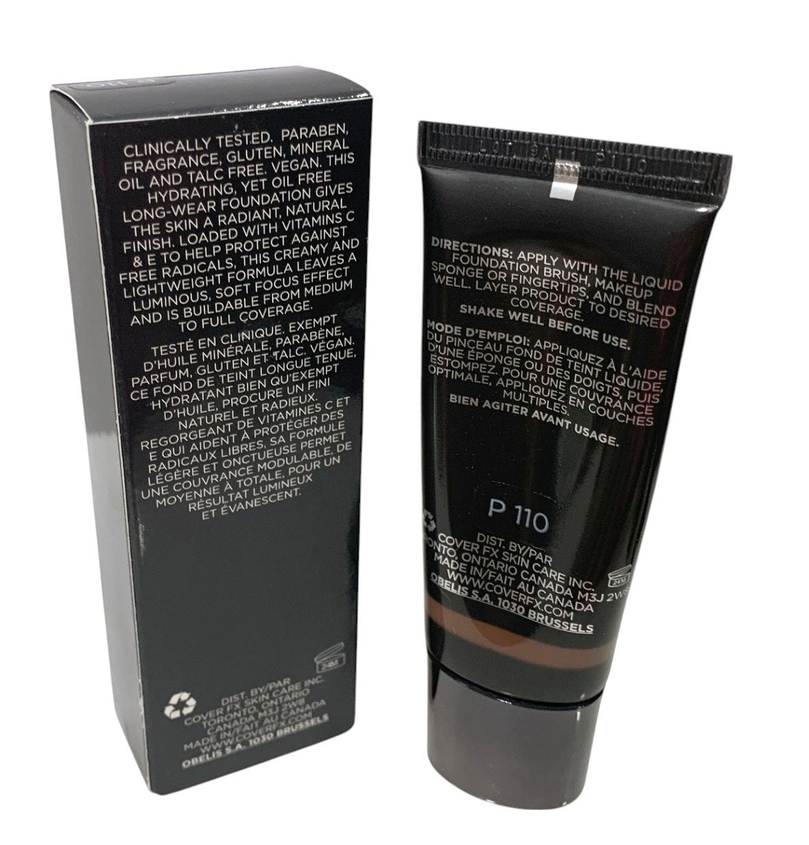Cover FX Natural Finish Foundation - P 110 - 1oz/30ml -Sealed New in Box