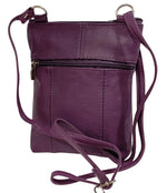New PURPLE Small Leathers Crossbody Messenger Purse Bag  Adjustable Strap