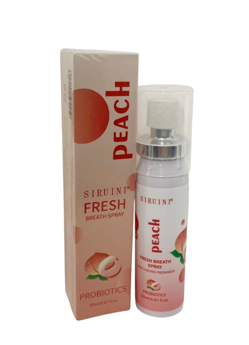 SIRUINI PROBIOTICS FRESH BREATH PEACH MOUTH SPRAY ORAL HEALTH FORMULA 20ml -2 PC