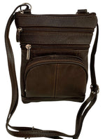 New Dark Brown Small Leathers Crossbody Messenger Purse Bag  Adjustable Strap