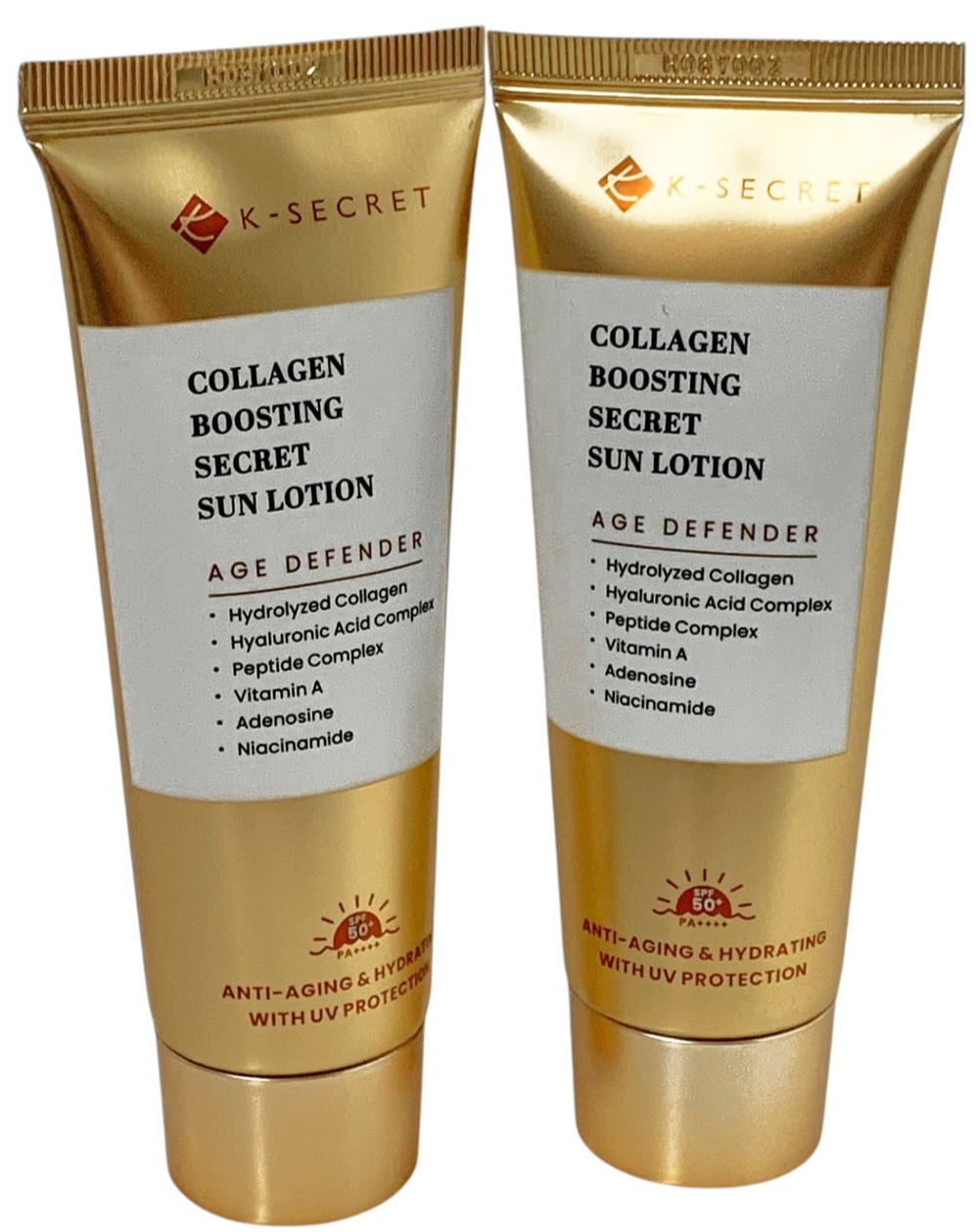 K-SECRET Collagen Boosting Secret Sun Lotion Sunscreen 60ml SET OF 2 as Pictured