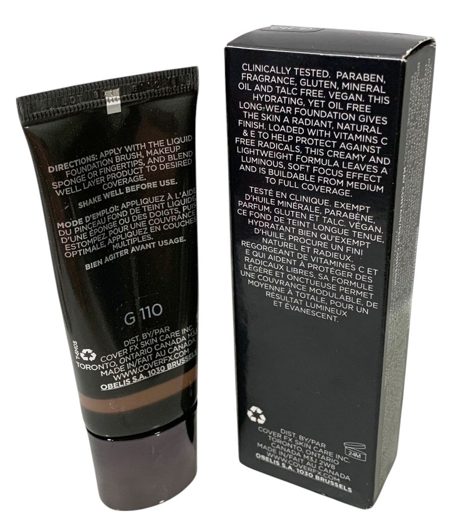 Cover FX Natural Finish Foundation - G 110 - 1oz/30ml -Sealed - New in Box