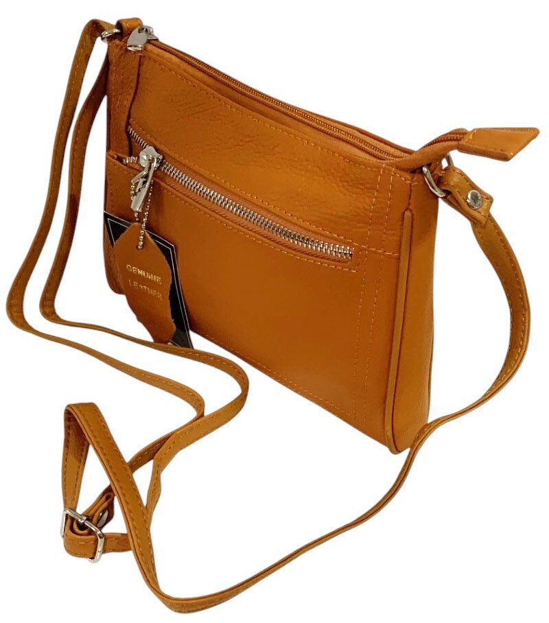 New Orange Cowhide Leather Small Handbag Crossbody Shoulder Bag  Purse for Women