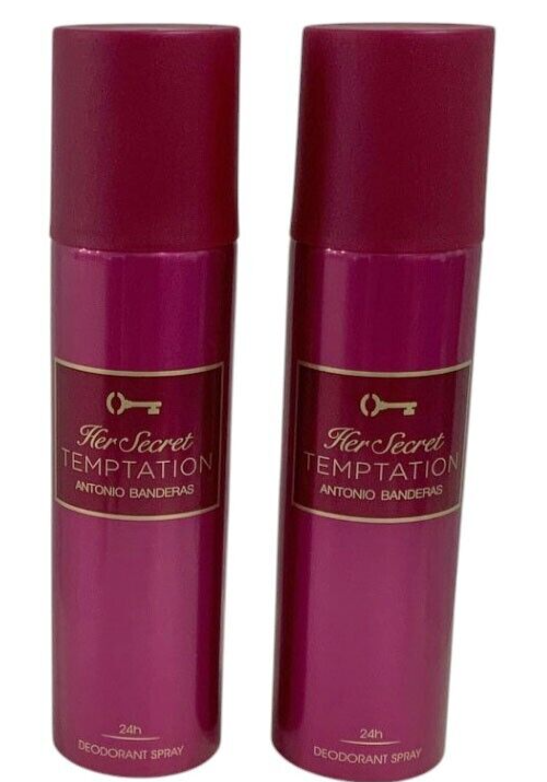 Antonio Banderas Her Secret Temptation 24h Deodorant Spray 5.1oz 2 Pack