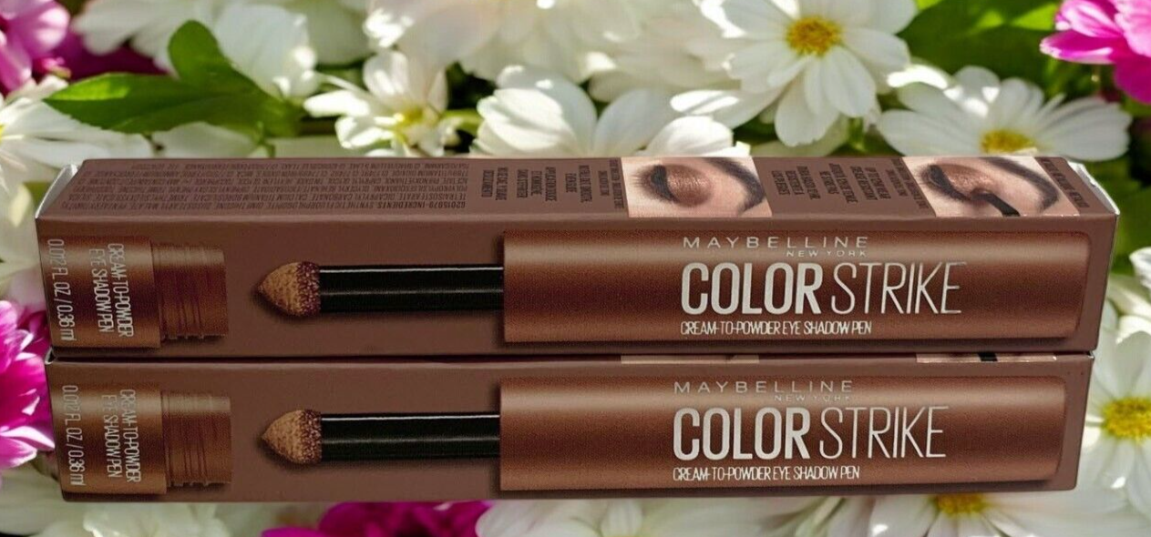 2- MAYBELLINE COLOR STRIKE CREAM TO POWDER EYE SHADOW PEN 40 Rally Metallic