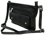 Black Cowhide Leather Small Handbag Crossbody Shoulder Bag  Purse for Women
