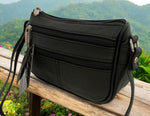 Black Soft Cowhide Leather Small Handbag Crossbody Shoulder Bag  Purse for Women