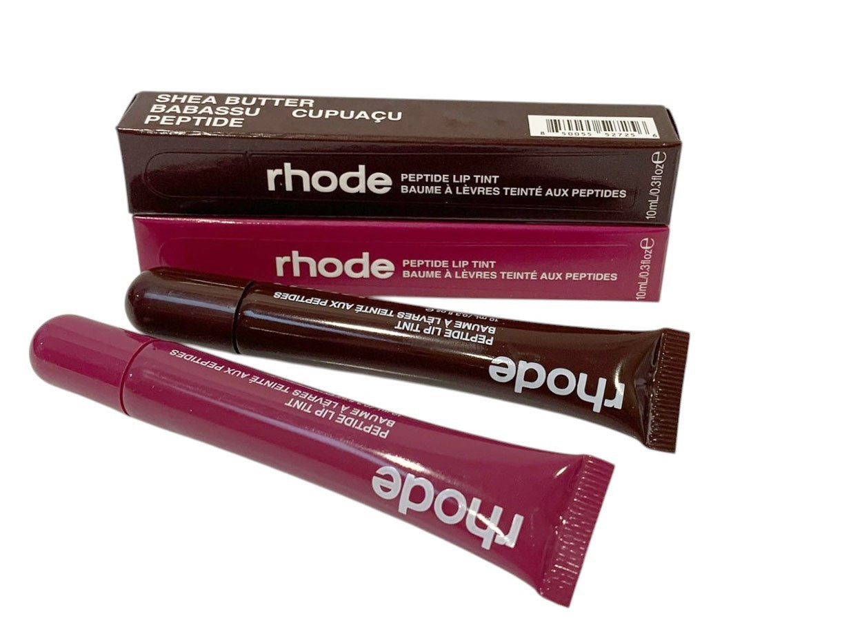 Rhode Peptide Lip Tint 10ml Shea Butter Sheer SET of 2: ESPRESSO & RASPBERRY JEL