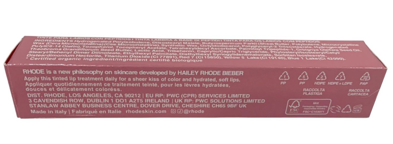 Rhode Peptide Lip Tint  10ml Shea Butter Sheer 3 pcs-Ribbon, Salty Tan, Espresso