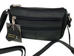 Black Soft Cowhide Leather Small Handbag Crossbody Shoulder Bag  Purse for Women