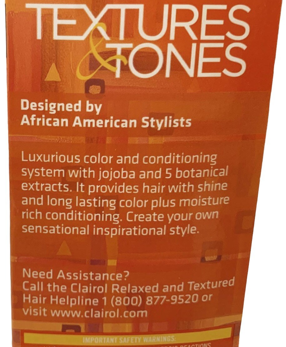 3-Clairol Textures & Tones 1B Silken Black Permanent Hair Color No Ammonia