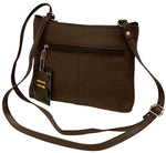 Brown Dark Cowhide Leather Small Handbag Crossbody Shoulder Bag  Purse for Women