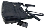 BLACK Leather Organizer Purse Shoulder Bag Multiple Pockets Cross Body Handbag