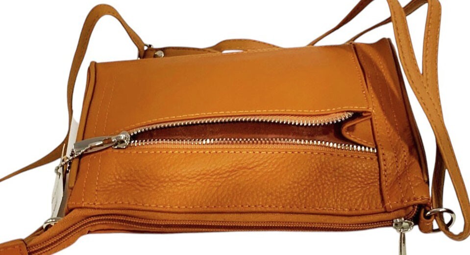 New Orange Cowhide Leather Small Handbag Crossbody Shoulder Bag  Purse for Women