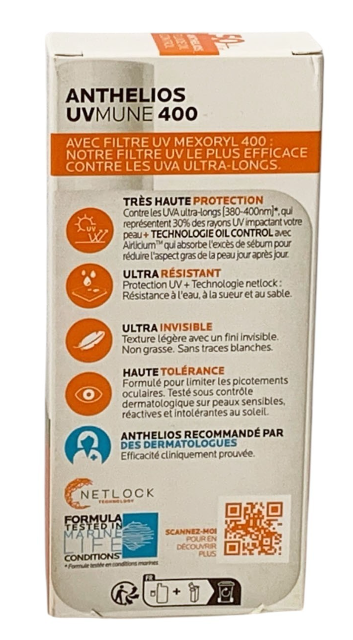 La Roche Posay Anthelios UVMune 400 Fluid Oil Control SPF50+ Exp: 09/2028-2 PCS